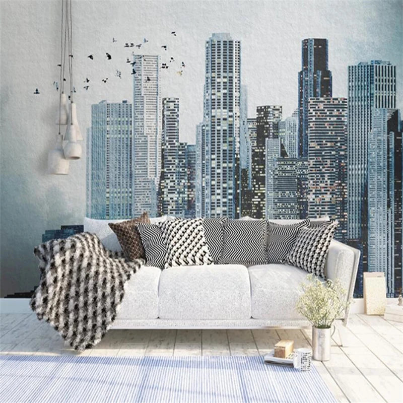 beibehang 3d papel de paede New York City large mural wallpaper roll night background scenery TV sofa bed paper of wall paper