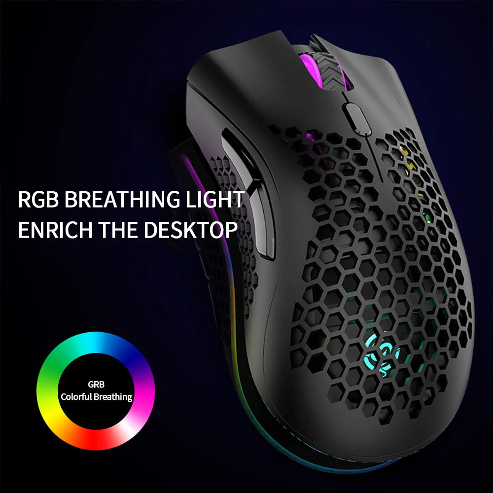 BM600 Rechargeable Gaming Mouse USB 2.4G Wireless RGB Light Ergonomics Gaming Mouse Desktop PC Computers Notebook Laptop Mouses